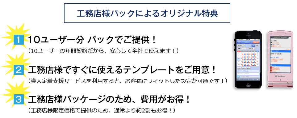 工務店様パックによるオリジナル特典