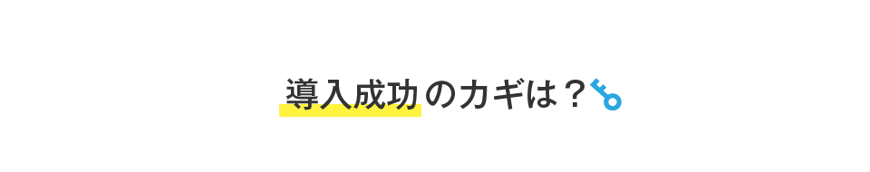 導入成功のカギは？