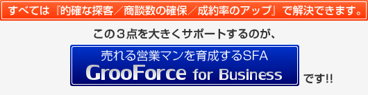 売れる営業マンを育成するSFA Groo Force for Business