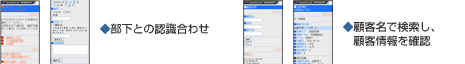携帯各種機能：メッセージ機能／顧客検索・情報の確認