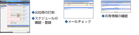 タイムカード機能／スケジュール管理／Webメール機能／シェアボード機能